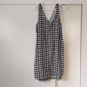 Black and white patterned jumper dress